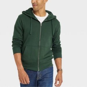 Loomstate men’s green cotton zip up hooded jacket M L63-7